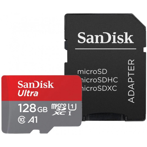 Карта памяти SanDisk Ultra (SDSQUAR-128G-GN6MA) microSDXC 128Gb (R/W 100/100 Mb/s, adapter)
