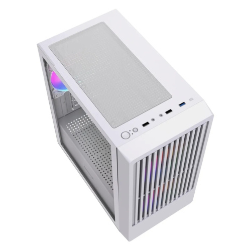 Корпус Powercase Mistral SM07 ARGB (CMMSM07W-A3), Tempered Glass, 3x120mm ARGB PWM fans, белый, mATX