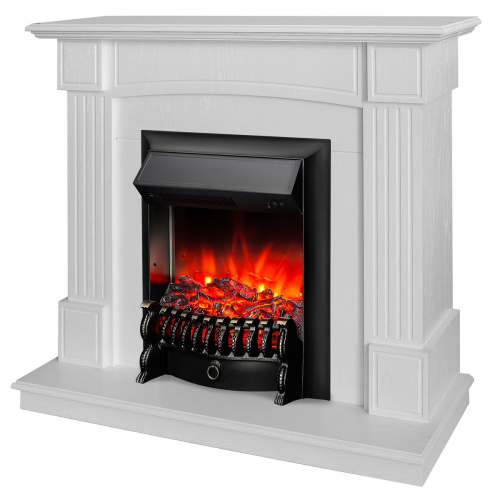 Электрокамин RealFlame Andrea WT фактурный белый с очагом Fobos Lux Black