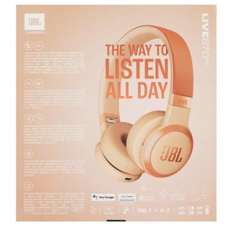 Беспроводные/проводные наушники JBL Live 670NC бежевый