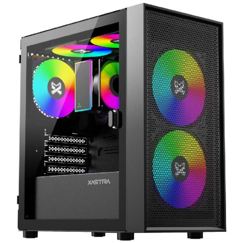 Корпус XASTRA A305M 3ARGB Black (A305M-2FC14A-1FC12A-D) mATX/Mesh tempered glass 2x140mm + 1x120mm ARGB PWM fans Door