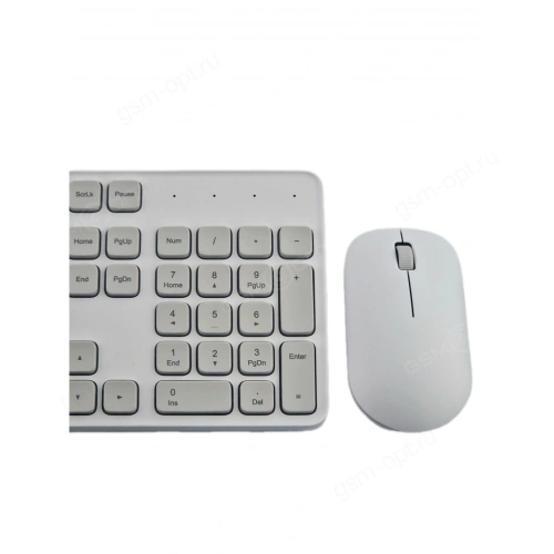 Клавиатура и мышка Xiaomi Mijia WXJS03YM Wireless Set 3 Deep Space Русские буквы White
