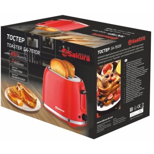 Тостер Sakura SA-7610R красный