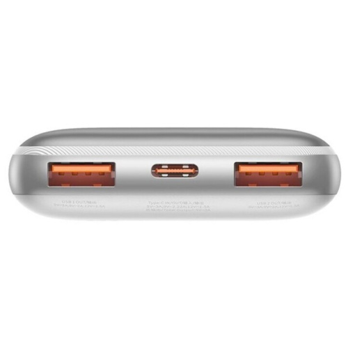Внешний аккумулятор Baseus PPBD050502 Bipow Digital Display Fast Charge 10000mAh 20W White with Cable USB to Micro 25cm