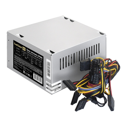 Блок питания ExeGate CP600 EX292144RUS 600W (ATX, 8cm fan, 24pin, 4+4pin, 3xSATA, 2xIDE, FDD)