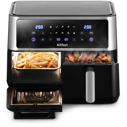 Аэрогриль Kitfort КТ-2256 черный и серебристый