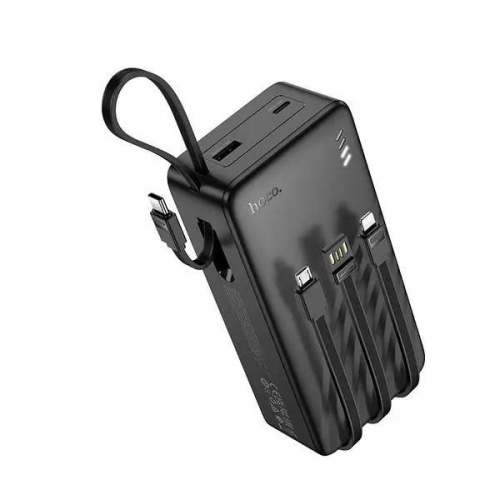 Аккумулятор внешний резервный HOCO J146B Night tide with 4 cables 30000mAh черный