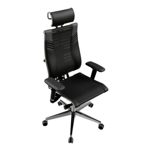 Кресло МЕТТА Y 4DT B2-15D-YM93+Infinity+carbon z252343324 на колесиках, сетка/кожа, черный