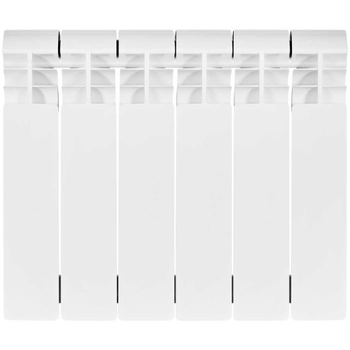 Биметаллический радиатор отопления Stout Vega 350 6 секций боковое подключение белый RAL 9016