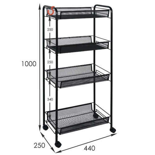 Этажерка ЗМИ Ладья 24 К Э342 на колесиках черный
