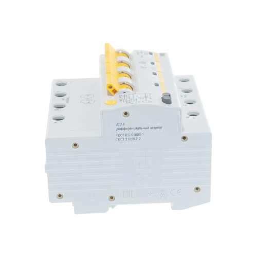 Дифавтомат IEK АД14 (MAD10-4-040-C-030) 40A тип C 4.5kA 30мА AC 4П 400В белый