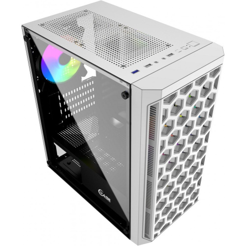 Корпус Powercase CMIMTW-L3 Mistral Micro T3W, Tempered Glass, Mesh, 2x 140mm + 1х 120mm 5-color fan, белый, mATX (CMIMTW-L3)