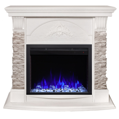 Электрокамин RealFlame Athena GR WT белый с очагом Saphir 25,5