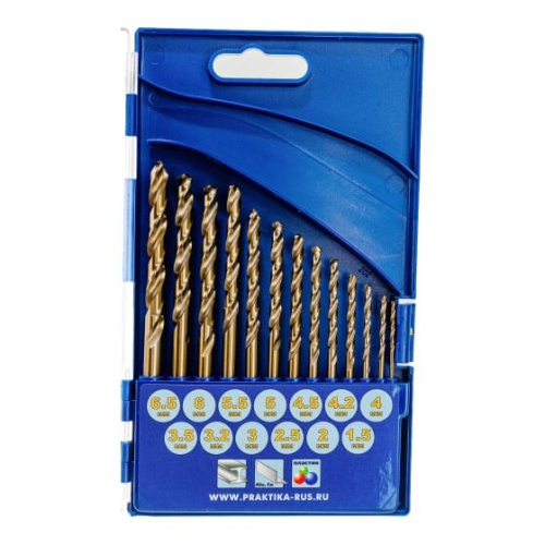 Набор сверл по металлу ПРАКТИКА Эксперт 640-292 кобальтовые 13 шт