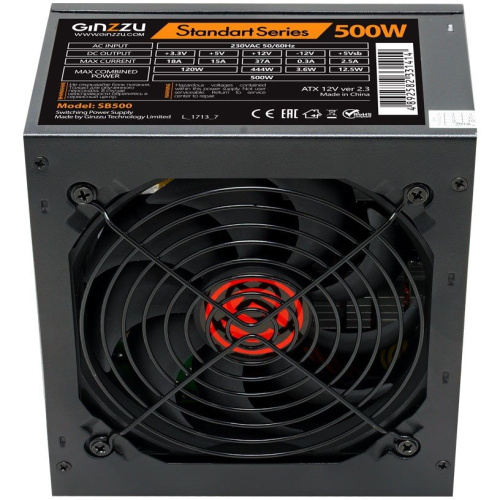 Блок питания Ginzzu SB500 ATX 12cm fan
