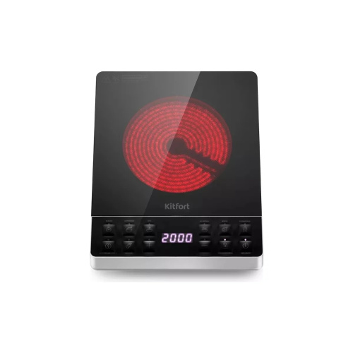 Настольная плита Kitfort КТ-139 серебристый/черный