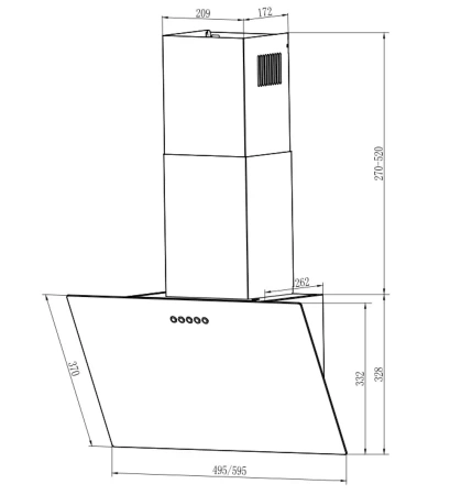 Вытяжка Weissgauff Sigma 50 Touch Black Glass