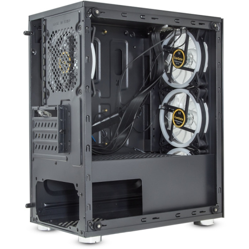 Корпус ExeGate Mistery X2 EX294382RUS Minitower (mATX, без БП, 2*USB+1*USB3.0, аудио, черный, 4 вент. 12см с RGB подсветкой)