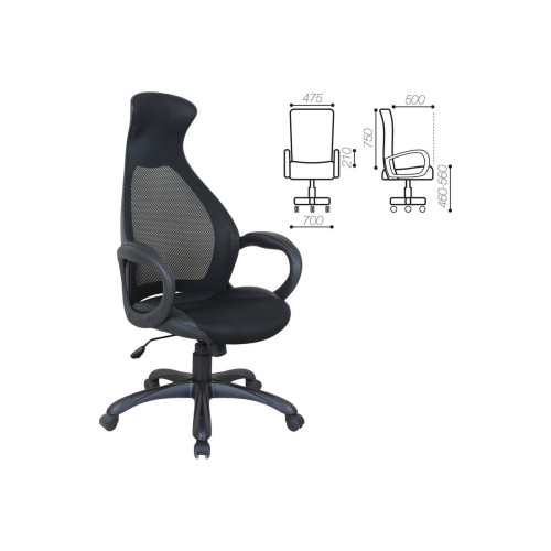 Кресло руководителя BRABIX Premium Genesis EX-517 (531574) ткань/экокожа/сетка черная