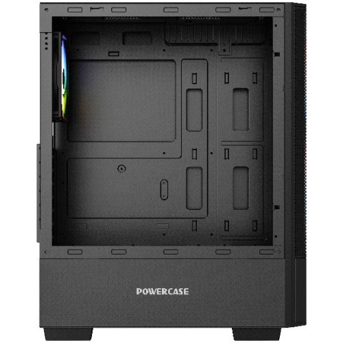 Корпус Powercase Mistral AY3B ARGB (CMAYB-A3), Tempered Glass, 2x 140mm +1x 120mm ARGB Fans, чёрный, ATX