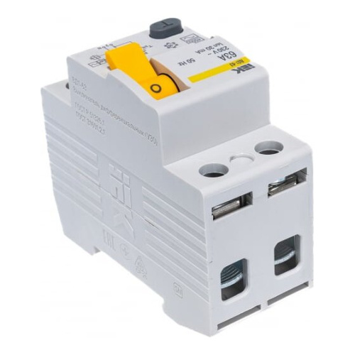 Выключатель дифференциального тока IEK ВД1-63 ИЭК MDV10-2-063-030 2п 63A 30mA тип AC