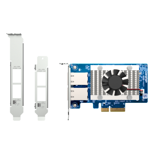 Сетевая карта QNAP QXG-10G2T Dual-port BASET 10GbE network expansion card; low-profile form factor; PCIe Gen3 x4