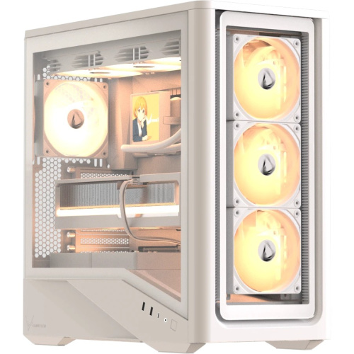 Корпус Formula V Line Air Power G9 Duo PA White, ATX, Type-C*1, USB3.0*2, MESH/Glass Front Panel, Front 3x Performance ARGB, Rear 1x Performance ARGB