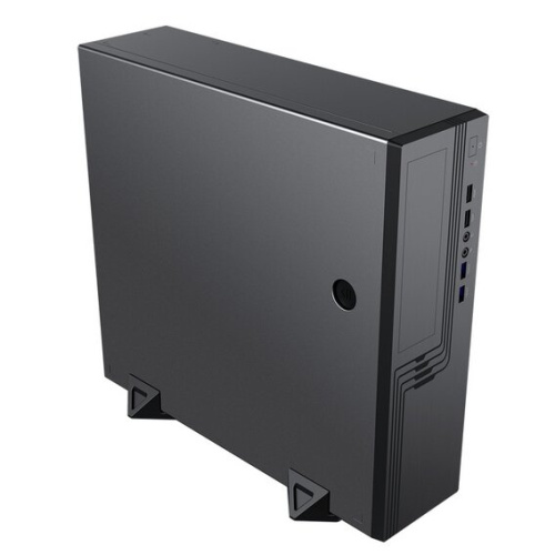 Корпус Powerman EL555 (6188897) Slim Case Black PM-450TFX,80+Bronze U3.0*2+U2*2+2*combo Audio fan 9cm, intrusion switch mATX, Mini-ITX