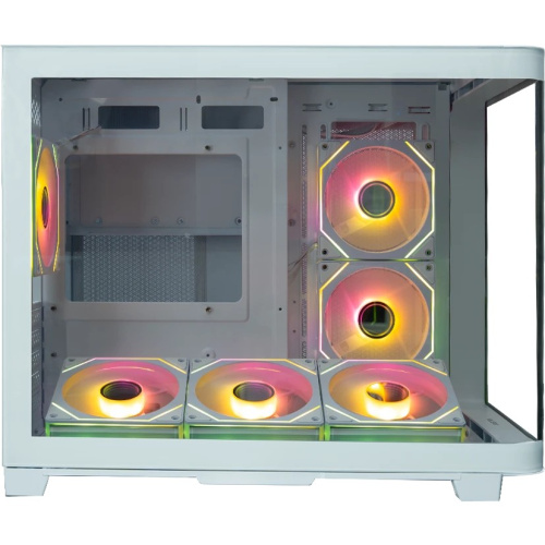 Корпус XASTRA QR600M 6ARGB C10-UC (QR600M-6FM12A-C10-UC-L-WH) White mATX/Aquarium/ Curve Glass/Led Strip/6x120mm ARGB PWM FM fans/ Argb+PWM HUB 10port