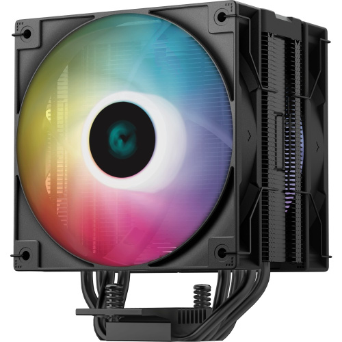 Кулер DEEPCOOL AG400 Digital Plus LGA1700/1200/115X/AM5/AM4 (9шт/кор, TDP 220W, PWM, DUAL ARGB Fan 120mm, 4 тепл. трубки, черный) RET