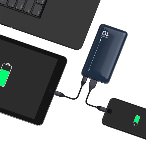 Внешний аккумулятор LYAMBDA LP303, 10000мAч темно-синий