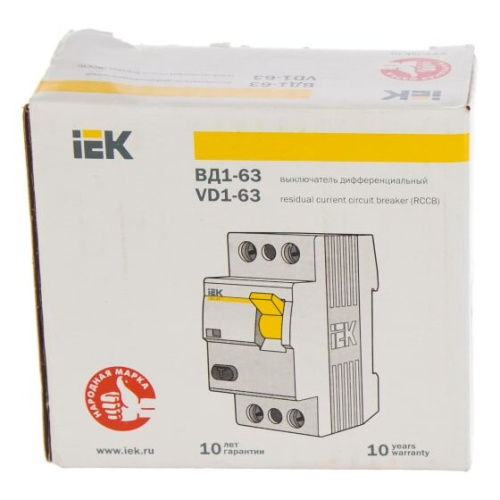 Выключатель дифференциального тока IEK ВД1-63 ИЭК MDV10-2-032-030 2п 32A 30mA тип AC