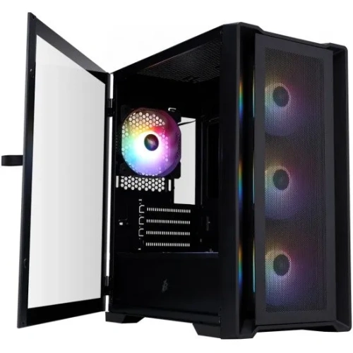 Корпус 1STPLAYER Trilobite T4 Mesh FRGB Black (T4-BK-4F1) / mATX / 4x120mm FRGB fans