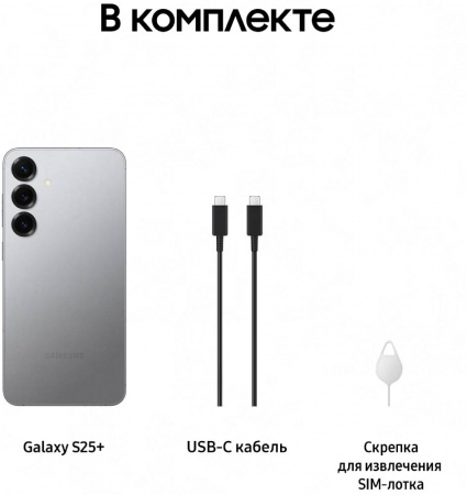 Смартфон Samsung Galaxy S25 Plus 12/256 Гб 5G Серебристый
