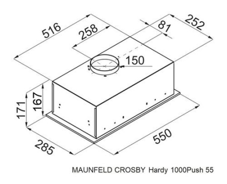 Вытяжка полновстраиваемая MAUNFELD CROSBY HARDY 1000Push белый