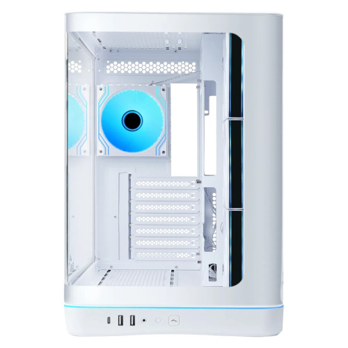 Корпус SAMA V62S White (V62S-WHADA4X1-GL), без БП, Midi-Tower, TG, 4x120mm ARGB, 2xUSB 3.0 + 1xUSB 3.2 Type-C, ATX, mITX