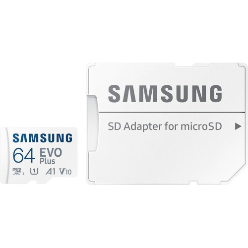 Карта памяти SAMSUNG Evo Plus (MB-MC64SA/EU) 64GB microSDXC Class 10, UHS-I, (SD адаптер) 130MB/s