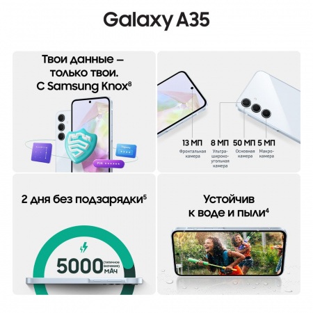 Смартфон Samsung Galaxy A35 8/128 Гб Голубой