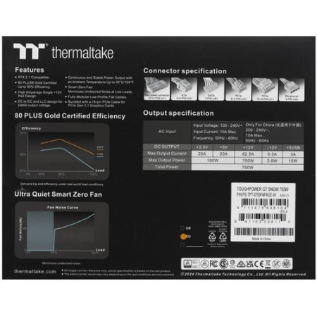 Блок питания Thermaltake Toughpower GT 750W Snow [PS-TPT-0750FNFAGE-W] белый