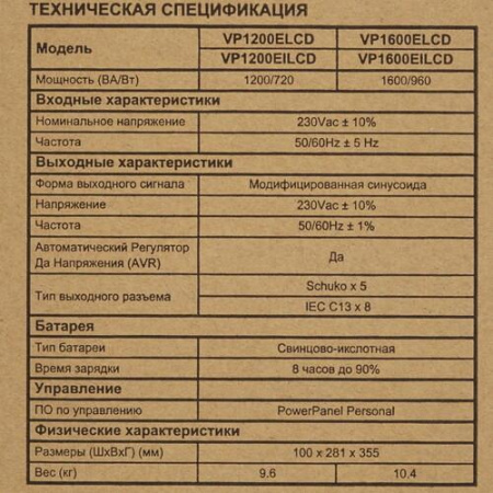 ИБП CyberPower VP1600EILCD