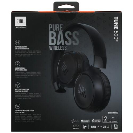 Беспроводные наушники JBL Tune 520BT черный
