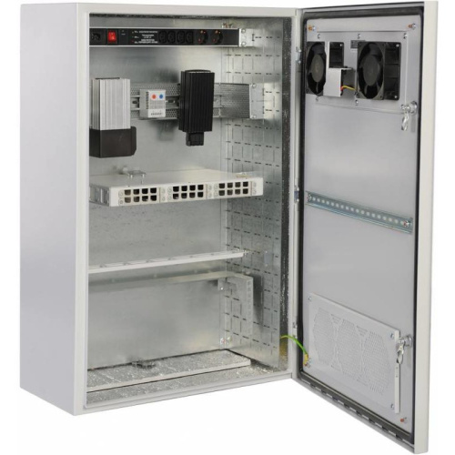 Шкаф коммутационный ЦМО ШТВ-Н-9.6.3-4ААА настенный 9U 600x330мм пер.дв.стал.лист несъемн.бок.пан. белый 220мм 32кг 500мм IP65 уличный всепогодный