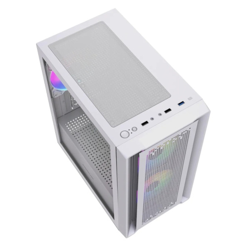 Корпус Powercase Mistral SM04 ARGB (CMMSM04W-A3), Tempered Glass, Front Nylon Filter, 3x120mm ARGB PWM fans, белый, mATX